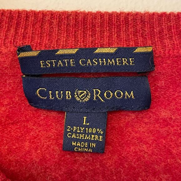 Club Room S/M cashmere sweater cozy cabincore red v neckline elegant soft winter - Picture 4 of 7